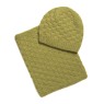 Set căciulă și guler tricotate manual - Lână merino verde măsliniu | EVANTAI.ro