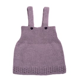 Set rochiță și cardigan din lână merino mov lavandă | EVANTAI.ro