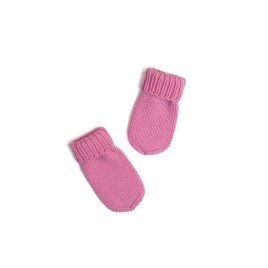 Set căciuliță, fular și mănuși din lână merino – Roz degrade și crem, handmade