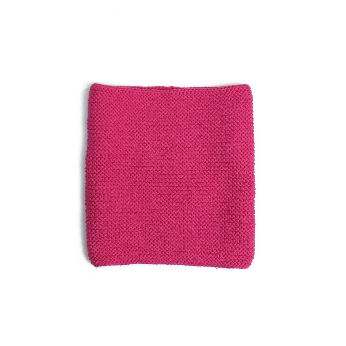 Set căciuliță și fular circular tricotate manual – Fucsia intens