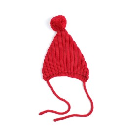 Căciulă tricotată cu pompon - Accesoriu de iarnă în nuanțe de roșu