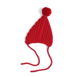 Căciulă tricotată cu pompon - Accesoriu de iarnă în nuanțe de roșu