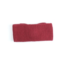 Bentiță tricotată manual cu fundă – Bordo sofisticat, stil și confort