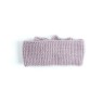 Bentiță tricotată manual din lână merino – Lavandă pal cu fundă decorativă
