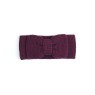 Bentiță tricotată manual din lână merino – Vișiniu închis cu fundă decorativă