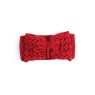 Bentiță tricotată manual din lână merino – Roșu intens cu fundă decorativă