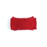 Bentiță tricotată manual din lână merino – Roșu intens cu fundă decorativă