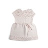 Set rochiță și pulover din lână merino – Roz pudrat, tricotate manual