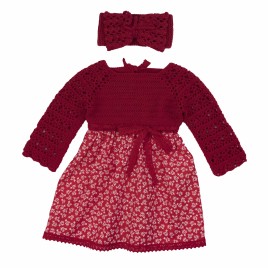 Rochiță tricotată Roșu Floral