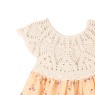 Rochie fetiță cu bust croșetat și fustă piersică din viscoză – Imprimeu floral