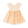Rochie fetiță cu bust croșetat și fustă piersică din viscoză – Imprimeu floral