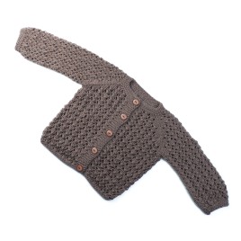 Set fustiță tartan din viscoză și cardigan tricotat din lână merino – Maro elegant