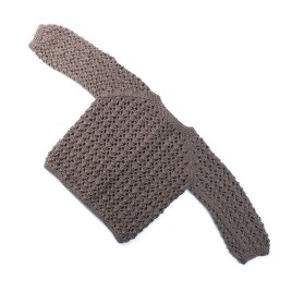 Set fustiță tartan din viscoză și cardigan tricotat din lână merino – Maro elegant