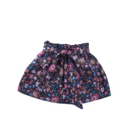 Set fustiță florală din viscoză și vestă tricotată din lână merino – Mov pastelat