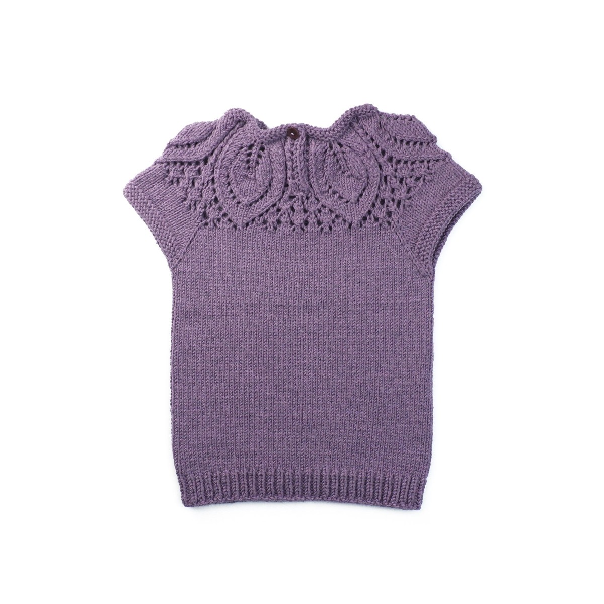 Set fustiță florală din viscoză și vestă tricotată din lână merino – Mov pastelat