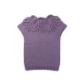 Set fustiță florală din viscoză și vestă tricotată din lână merino – Mov pastelat