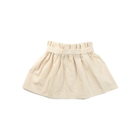 Fustiță din bumbac cu talie elastică și fundă ajustabilă – Crem