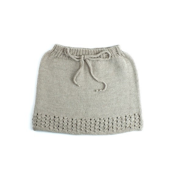 Set cardigan și fustă tricotate manual din lână merino – Gri