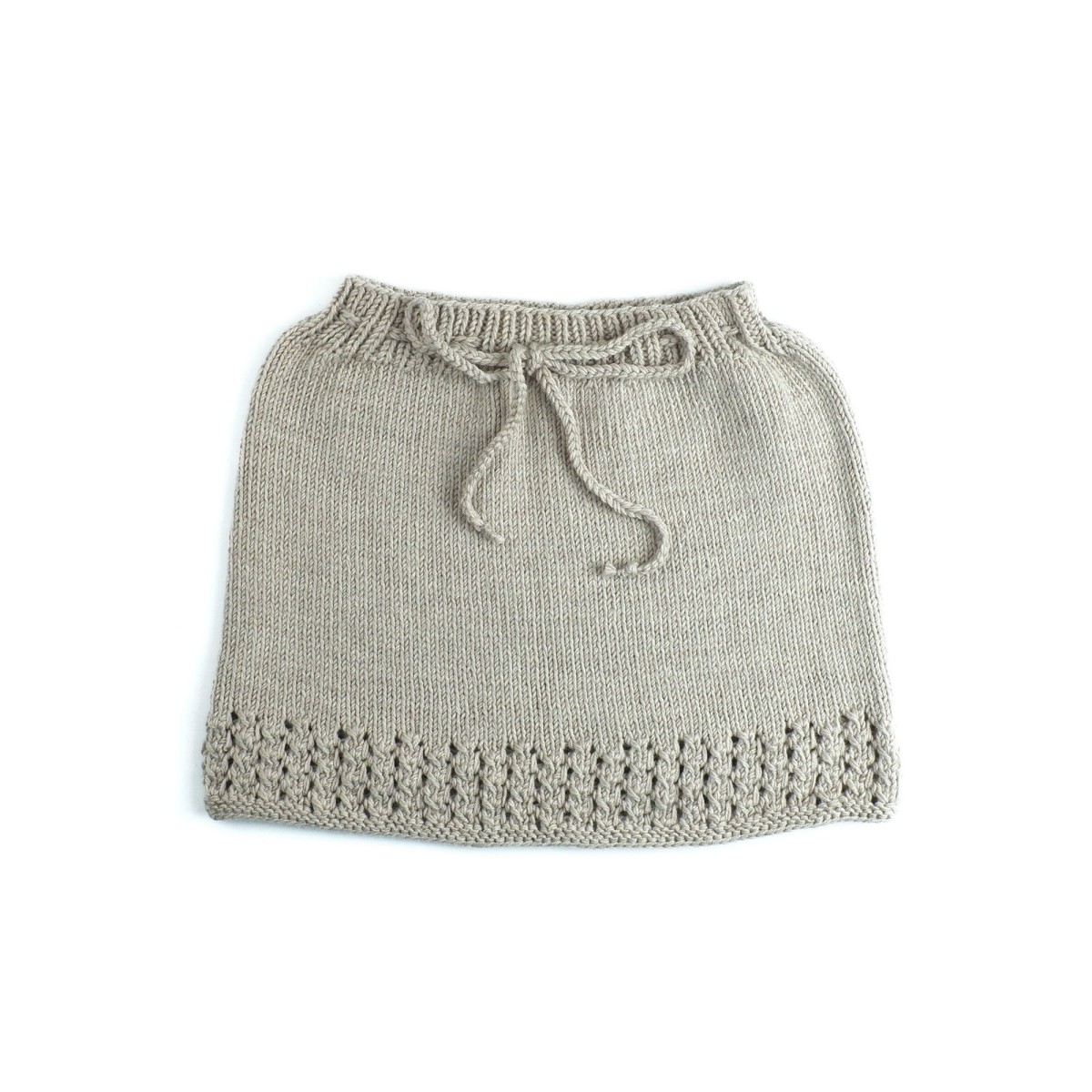Set cardigan și fustă tricotate manual din lână merino – Gri
