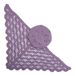 Set șal și căciulă tricotate manual din lână merino – Lila delicat, eleganță și rafinament