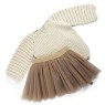 Set fustiță din tulle și bluză croșetată manual – Bej cu accente elegante