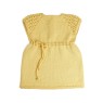 Set rochiță și cardigan din lână merino - Bej tricotat manual pentru fetițe | EVANTAI.ro