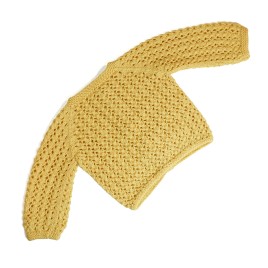 Set rochiță și cardigan din lână merino - Bej tricotat manual pentru fetițe | EVANTAI.ro